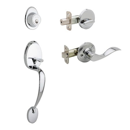 Copper Creek Colonial Handleset, Waverlie Left Hand Lever Int. Trim, Polish Stnlss CZ2610XWLL-PS